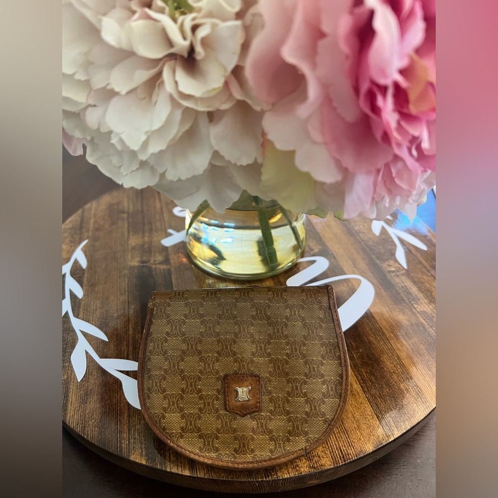 Celine Vintage Macadam Triomphe Logo Folding Wallet